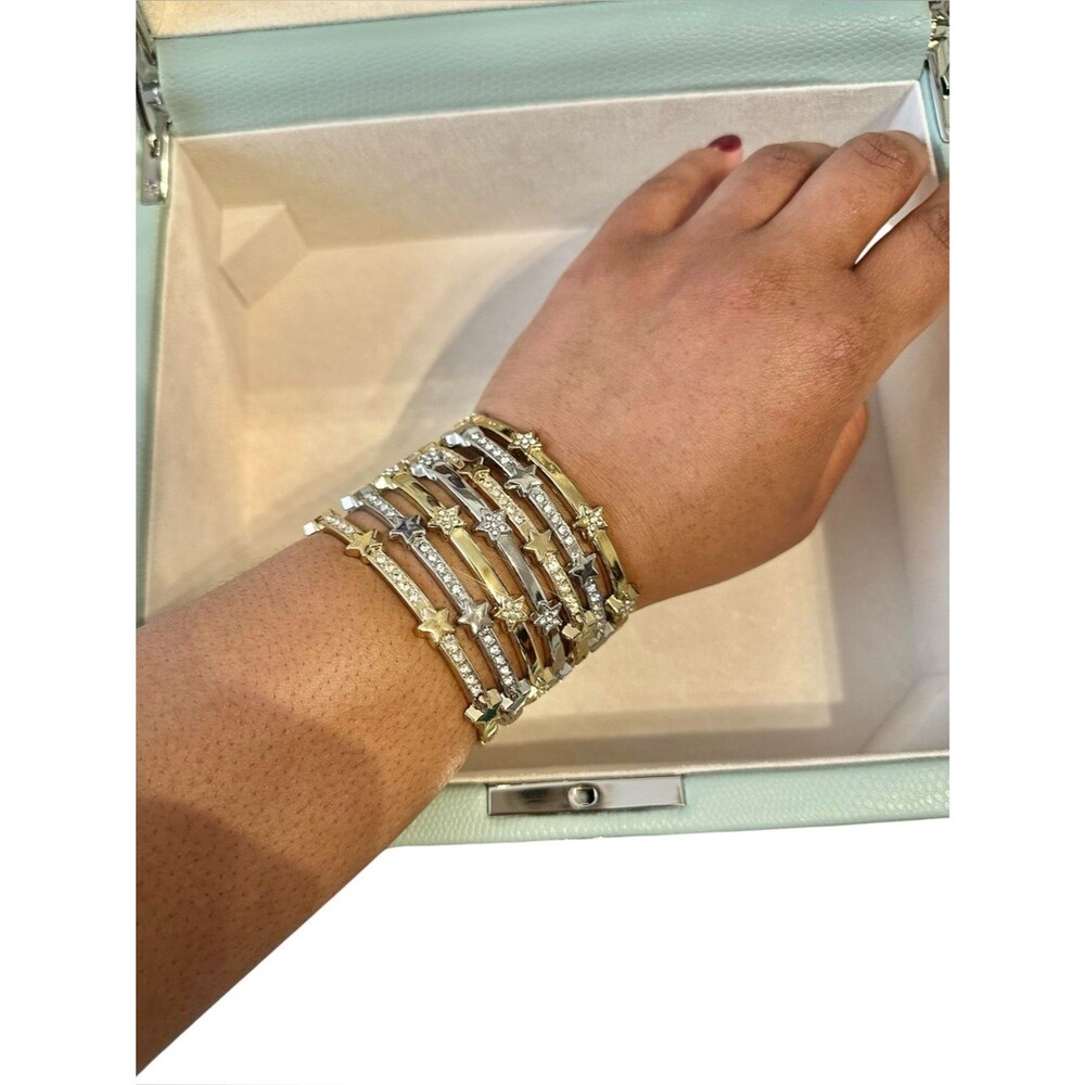 Star Bracelet Stack Gold and Silver Stack of 7